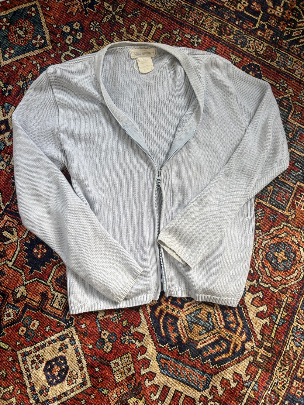 Light Blue Women's Zip-Front Sweater Tunic